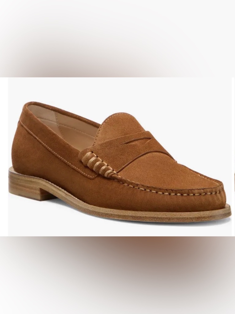 Stuart Weitzman LOTTIE BROWN SUEDE LOAFER FLAT SHOE 7.5
